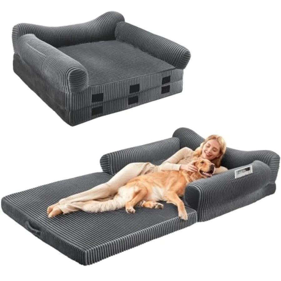 Foldable Human Dog Bed for Adult, 72"x43"x14" Giant Floor Bed for People and Pets with Orthopedic Memory Foam Sofa Bed Portable
Foldable Human Dog Bed for Adult, 72"x43"x14" Giant Floor Bed for People and Pets with Orthopedic Memory Foam Sofa Bed Portable