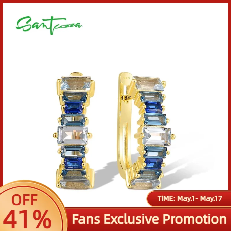 SANTUZZA Authentic 925 Sterling Silver Earrings For Women Sparkling Blue Spinel Geometric Wedding Anniversary Fine Jewelry Set
SANTUZZA Authentic 925 Sterling Silver Earrings For Women Sparkling Blue Spinel Geometric Wedding Anniversary Fine Jewelry Set