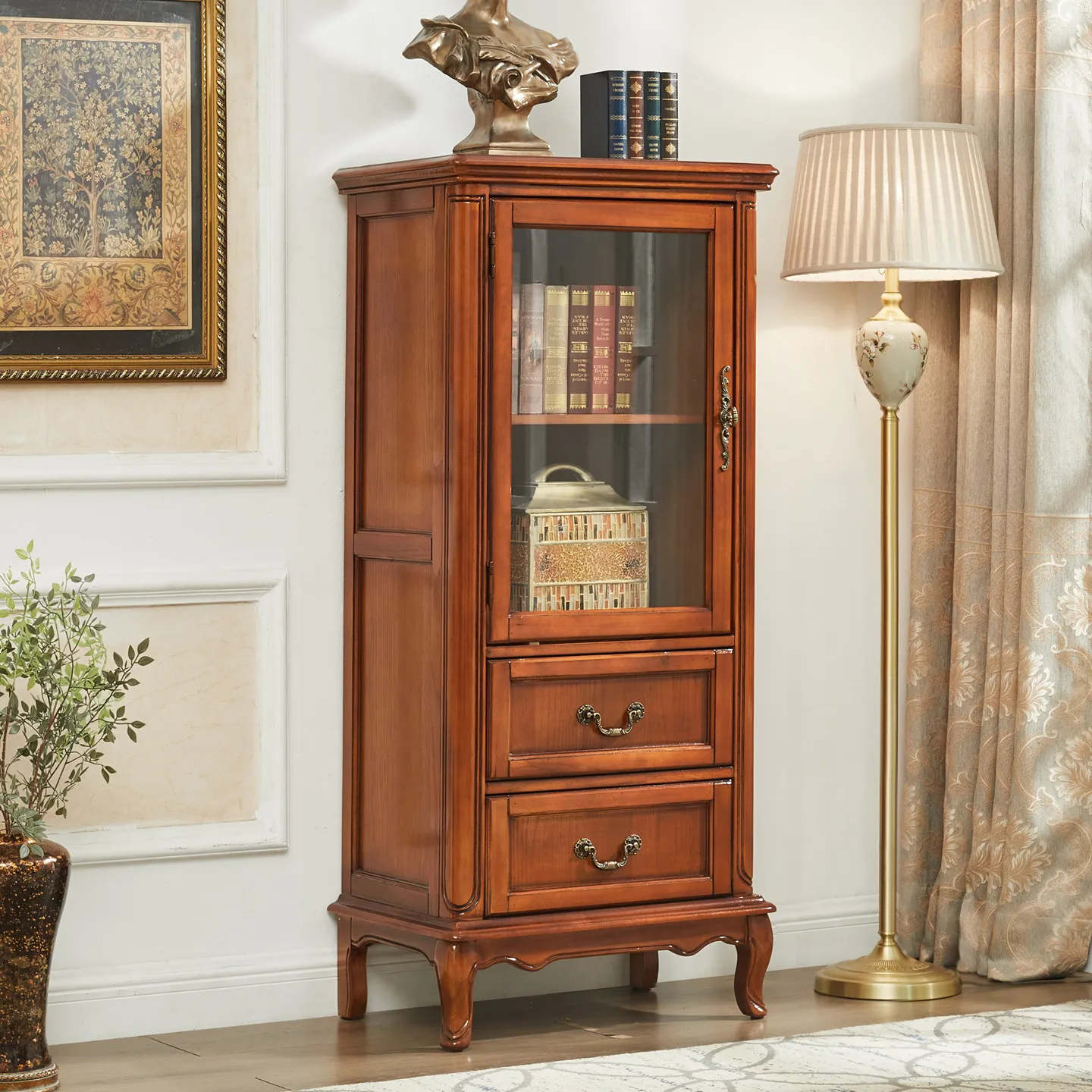 PYJ solid wood with door single door living room display cabinet household European locker
PYJ solid wood with door single door living room display cabinet household European locker