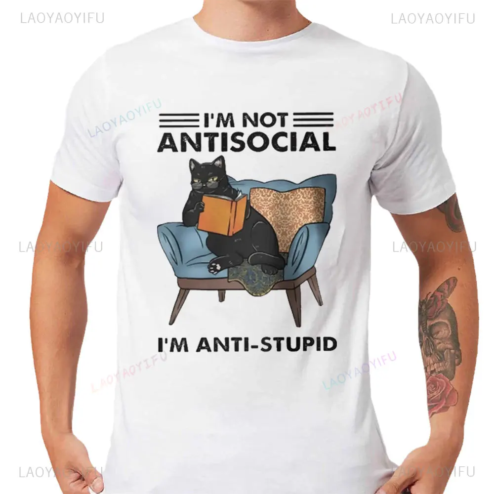 Men's I Am Not Anti Social Printed T-Shirt Premium Camisetas Regular Funny Cat Graphic Tees for Men Women Summer Tops
Men's I Am Not Anti Social Printed T-Shirt Premium Camisetas Regular Funny Cat Graphic Tees for Men Women Summer Tops
