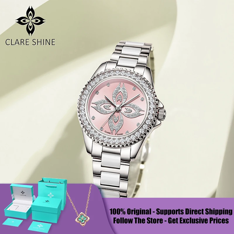 CLARE SHINE 1806 Light-picking series starlight ceramic quartz women's watch with diamond bezel imported movement ceramic belt
CLARE SHINE 1806 Light-picking series starlight ceramic quartz women's watch with diamond bezel imported movement ceramic belt