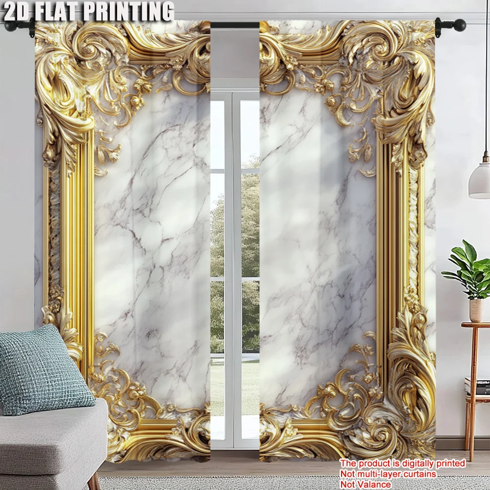 2Pcs Classic Marble And Golden Pattern Printed Window Curtains Rod Pocket Design For Easy Installation Drapes For Bedroom Living
2Pcs Classic Marble And Golden Pattern Printed Window Curtains Rod Pocket Design For Easy Installation Drapes For Bedroom Living