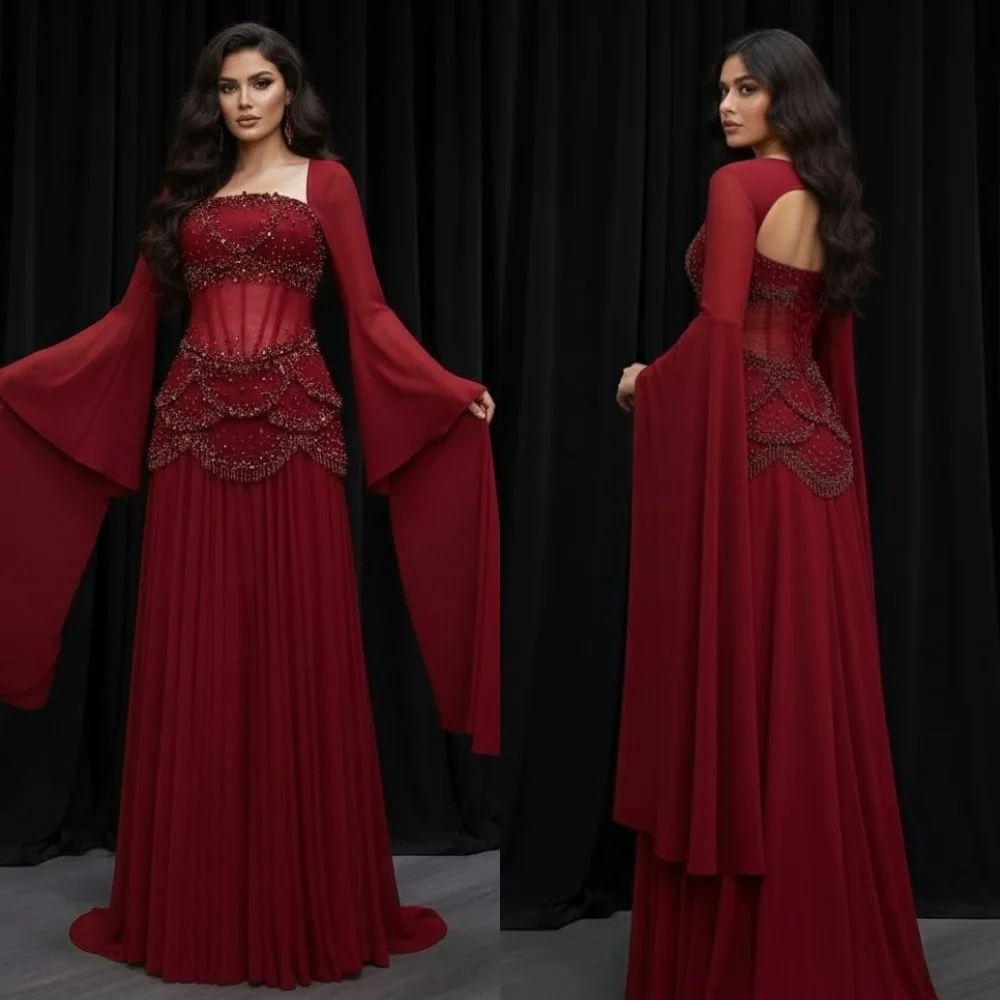 Customized Matching Chiffon Pleat Sequined A-line Square Neck Long Dresses Bespoke Occasion Celebrity Sparkle
Customized Matching Chiffon Pleat Sequined A-line Square Neck Long Dresses Bespoke Occasion Celebrity Sparkle