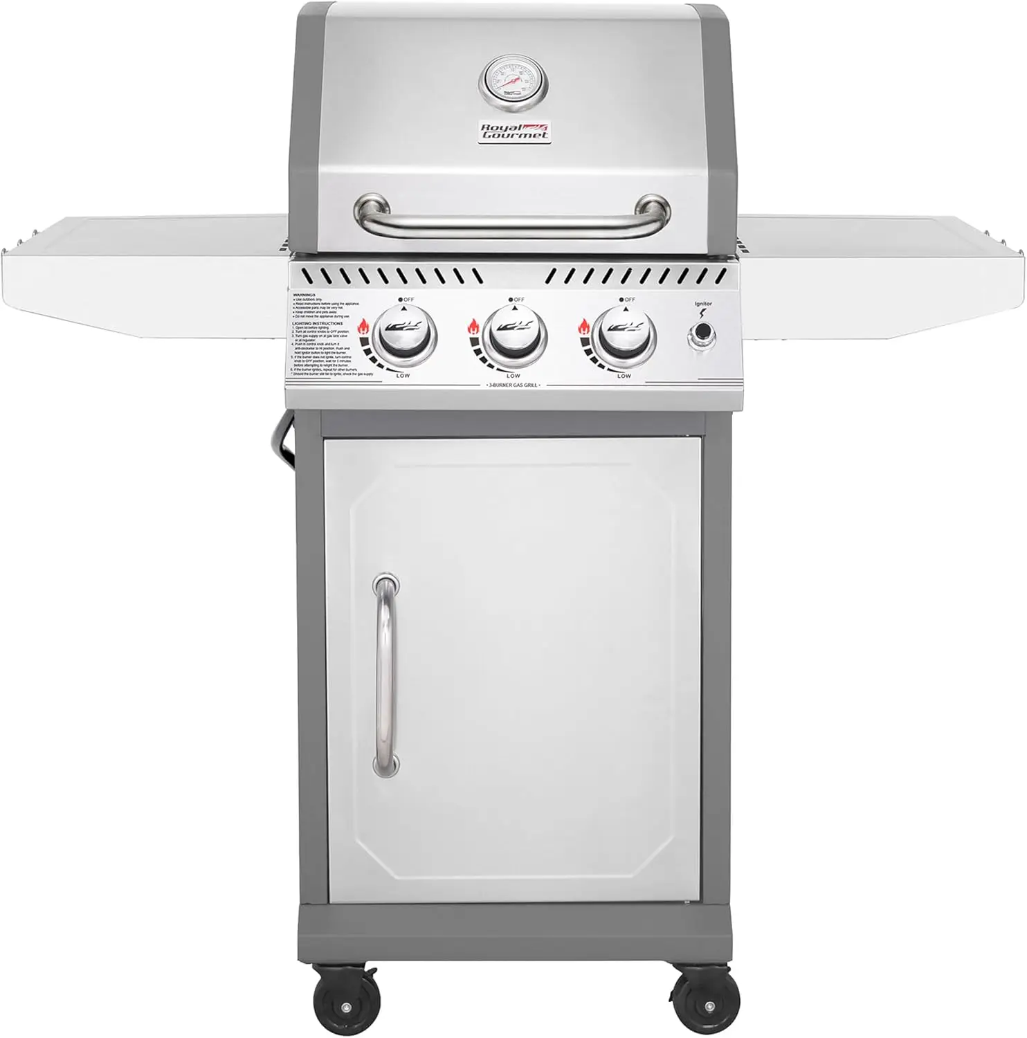 GG3001S 3 Burner Propane Gas Grill with Warming Rack, Stainless Steel Cabinet Style Gas Grill with 25,500 BTUs Output for Barbec
GG3001S 3 Burner Propane Gas Grill with Warming Rack, Stainless Steel Cabinet Style Gas Grill with 25,500 BTUs Output for Barbec