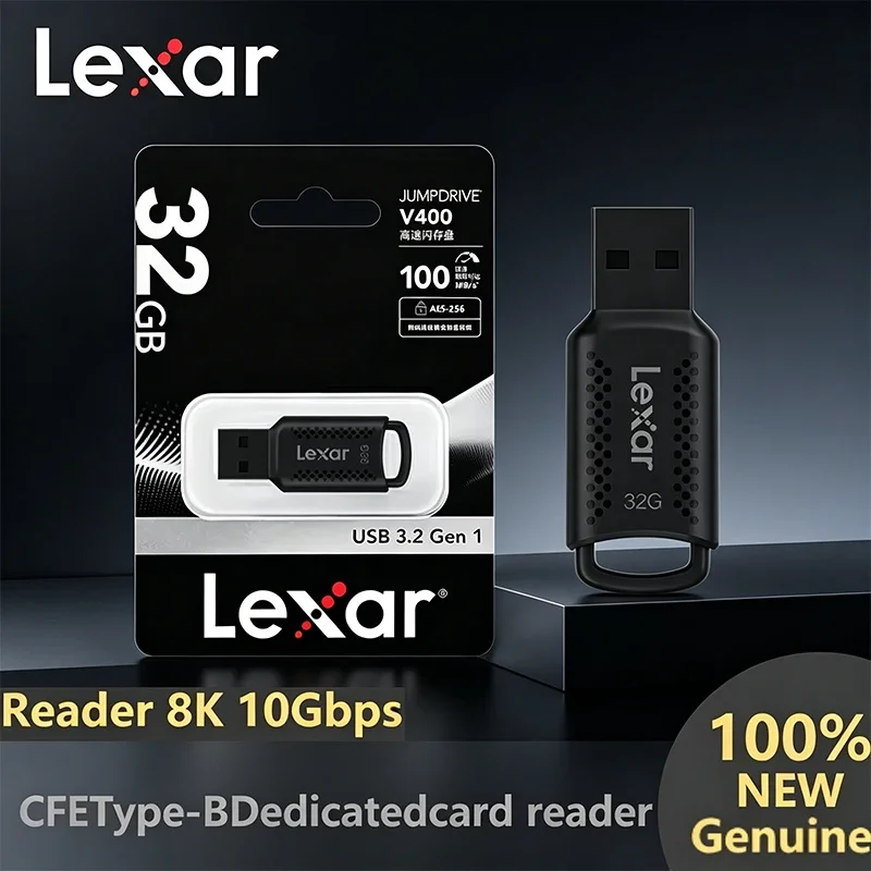 Lexar V400 USB 3.2 Pen Drive, Multiple Capacities, Black Portable Flash U Disk, High Performance Memory Stick for PC
Lexar V400 USB 3.2 Pen Drive, Multiple Capacities, Black Portable Flash U Disk, High Performance Memory Stick for PC