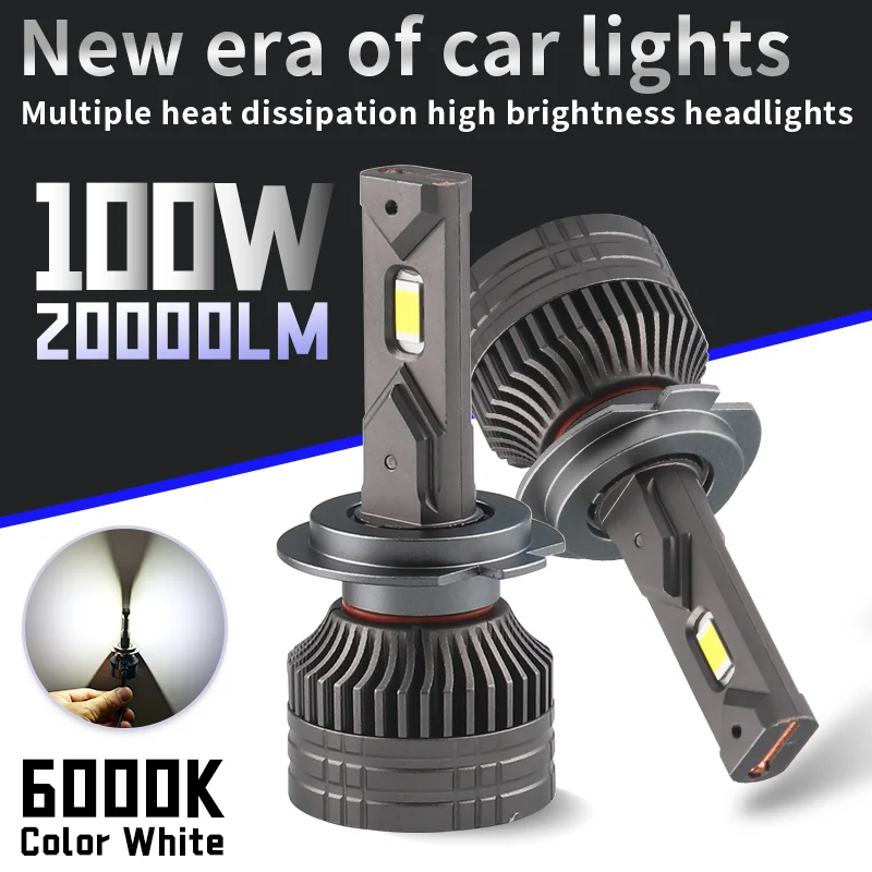 H7 LED Car headlight bulb 12V 6000K H1 H4 H11 9005 9006 9012 CANbus No Error 100W 20000LM Auto Lamp White High Low Beam Lights
H7 LED Car headlight bulb 12V 6000K H1 H4 H11 9005 9006 9012 CANbus No Error 100W 20000LM Auto Lamp White High Low Beam Lights