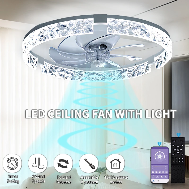 Modern Ceiling Fan with Lights 19.7in Remote Control APP Dimming 6-speed Smart Led Fan Lamps Living Room Bedroom Home Decoration
Modern Ceiling Fan with Lights 19.7in Remote Control APP Dimming 6-speed Smart Led Fan Lamps Living Room Bedroom Home Decoration