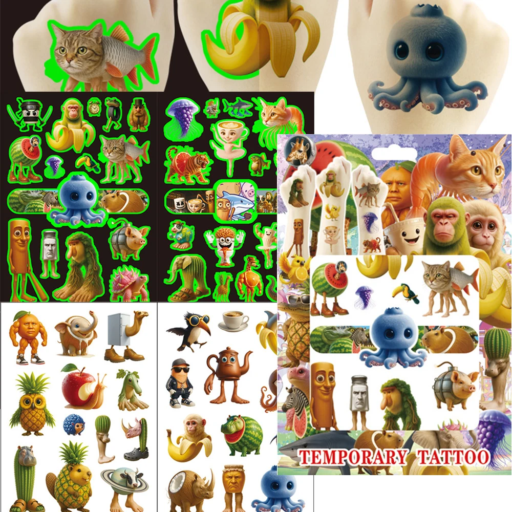 Abstract Animal Tung Tung Sahur Luminous Tattoo Stickers Arm Face Glowing Tattoo Kids Temporary Tattoo Sticker Party Reward Toys
Abstract Animal Tung Tung Sahur Luminous Tattoo Stickers Arm Face Glowing Tattoo Kids Temporary Tattoo Sticker Party Reward Toys