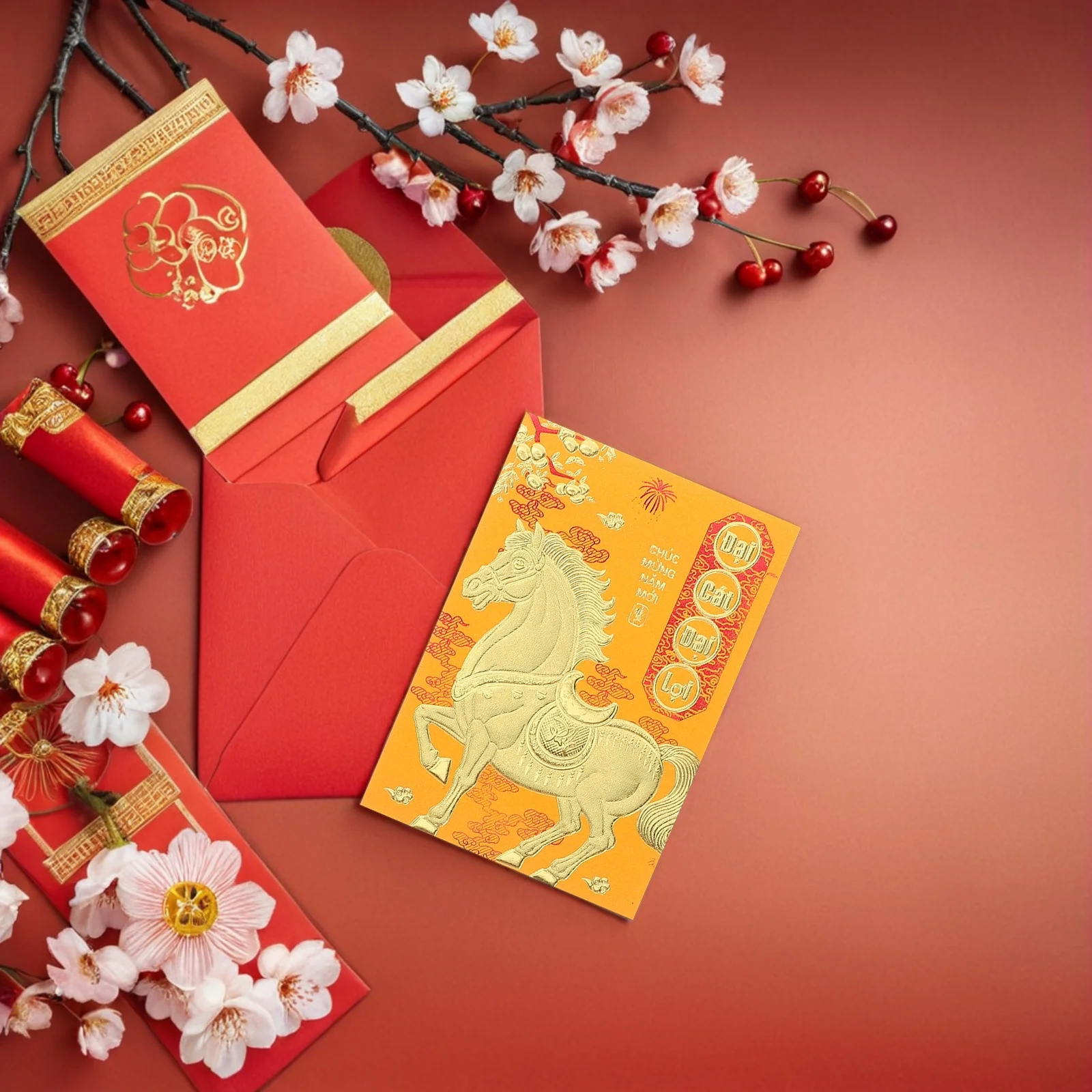 Vietnamese Red Envelopes for The Year of Horse Money New Year's Bag Yellow Hong Bao Lunar
Vietnamese Red Envelopes for The Year of Horse Money New Year's Bag Yellow Hong Bao Lunar