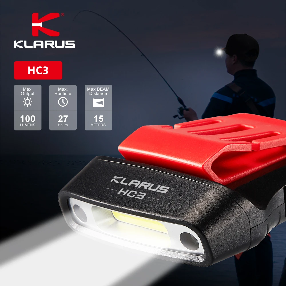 Klarus HC3 Rechargeable COB Headlight USB Head Flashlight 100lm Clip on Hat Light Motion Sensor Headlamp for Fishing Camping
Klarus HC3 Rechargeable COB Headlight USB Head Flashlight 100lm Clip on Hat Light Motion Sensor Headlamp for Fishing Camping