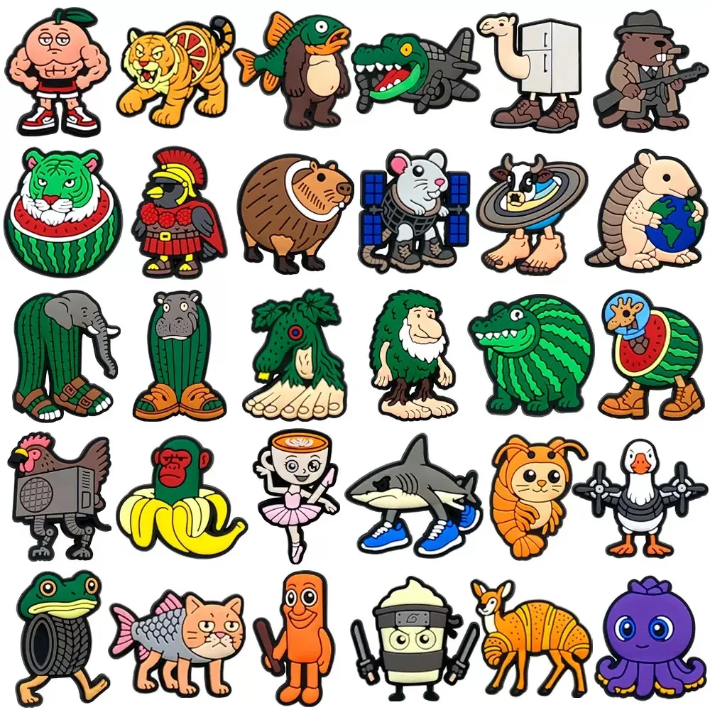30-100pcs Italian Brainrot Funny Animal Shoe Charms Pins Shoe Accessories Decorations Fit Bubble Slides Clogs Sandal Kids Gifts
30-100pcs Italian Brainrot Funny Animal Shoe Charms Pins Shoe Accessories Decorations Fit Bubble Slides Clogs Sandal Kids Gifts