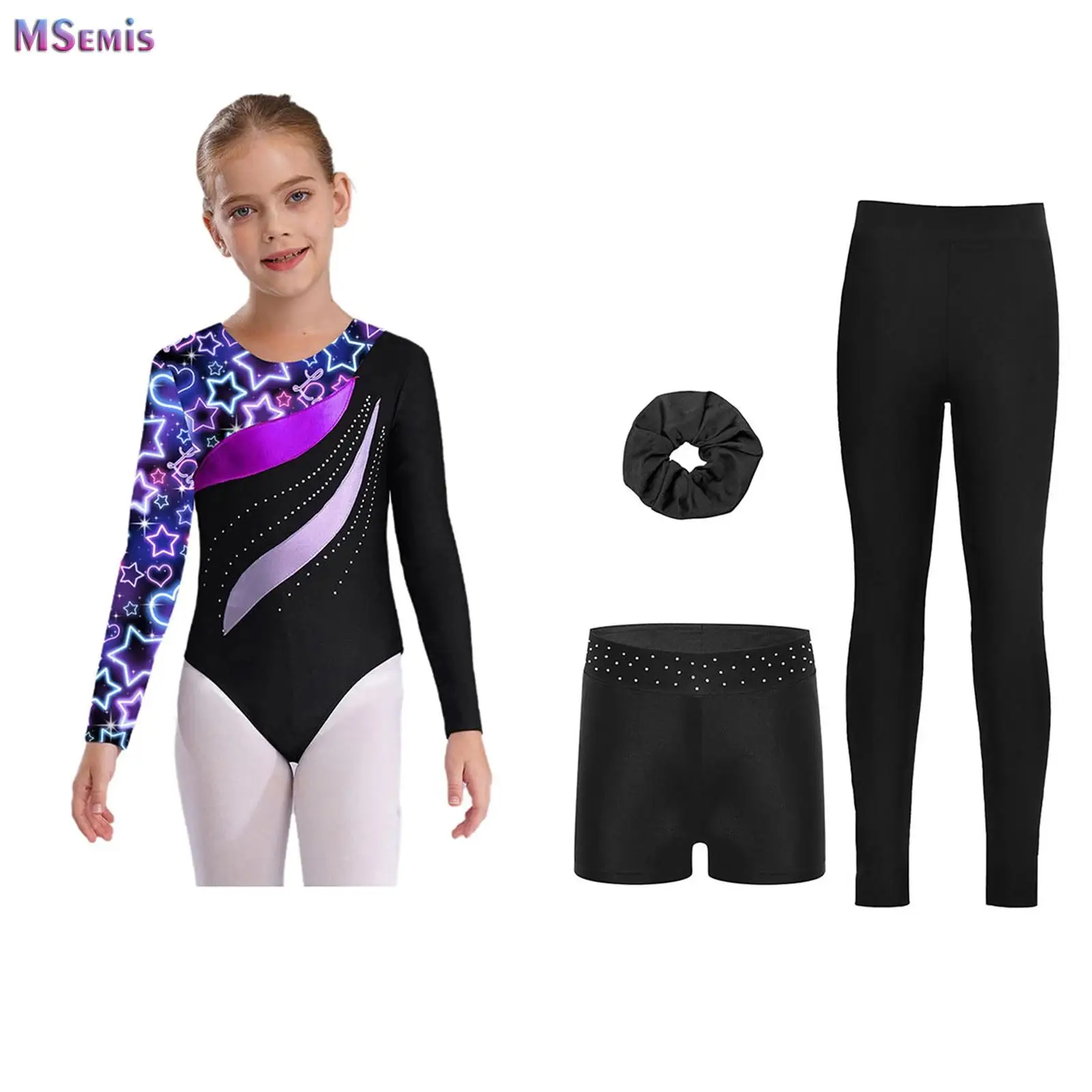 Girls Long Sleeve Gymnastics Leotard Sparkle 4 Piece Dance Unitard for Kids Teens Athletic Tumbling Outfits Jersey
Girls Long Sleeve Gymnastics Leotard Sparkle 4 Piece Dance Unitard for Kids Teens Athletic Tumbling Outfits Jersey