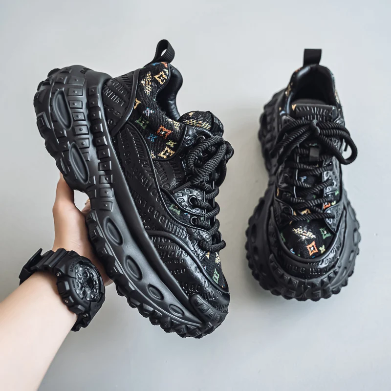 Chunky Sneakers Mens Designer Tire Sole Sport Shoes Fashion Casual Leather Fabric Breathable Height Increased Platform Gym Shoes
Chunky Sneakers Mens Designer Tire Sole Sport Shoes Fashion Casual Leather Fabric Breathable Height Increased Platform Gym Shoes