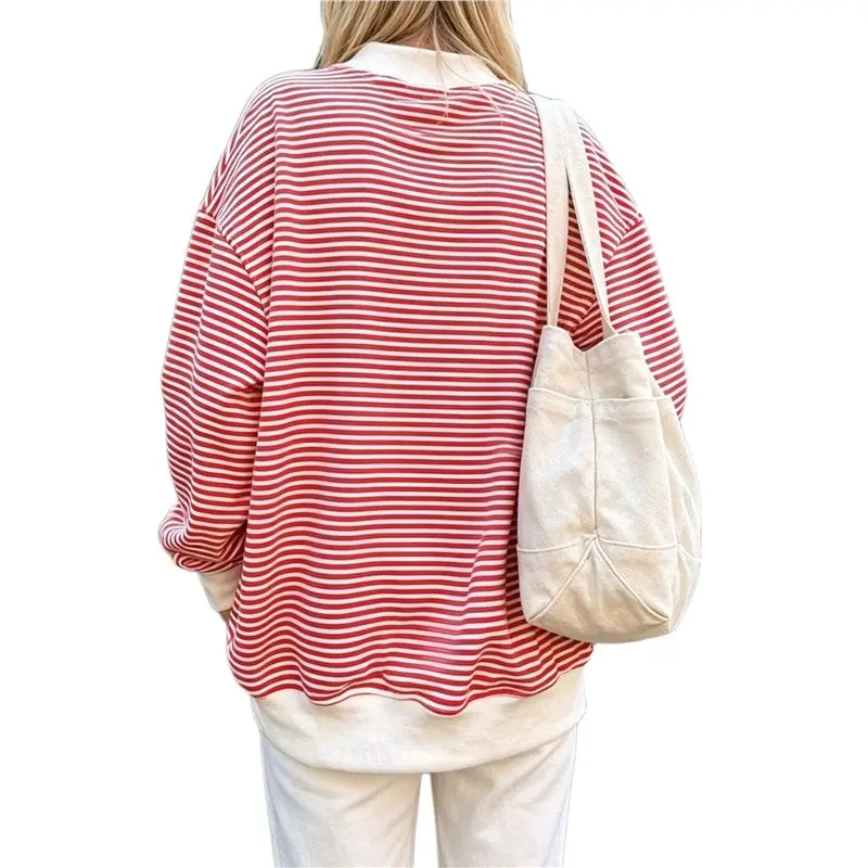NEW-Women's Contrast Trim Striped Crew Neck Oversized Long Sleeve Casual Sweatshirt
NEW-Women's Contrast Trim Striped Crew Neck Oversized Long Sleeve Casual Sweatshirt
