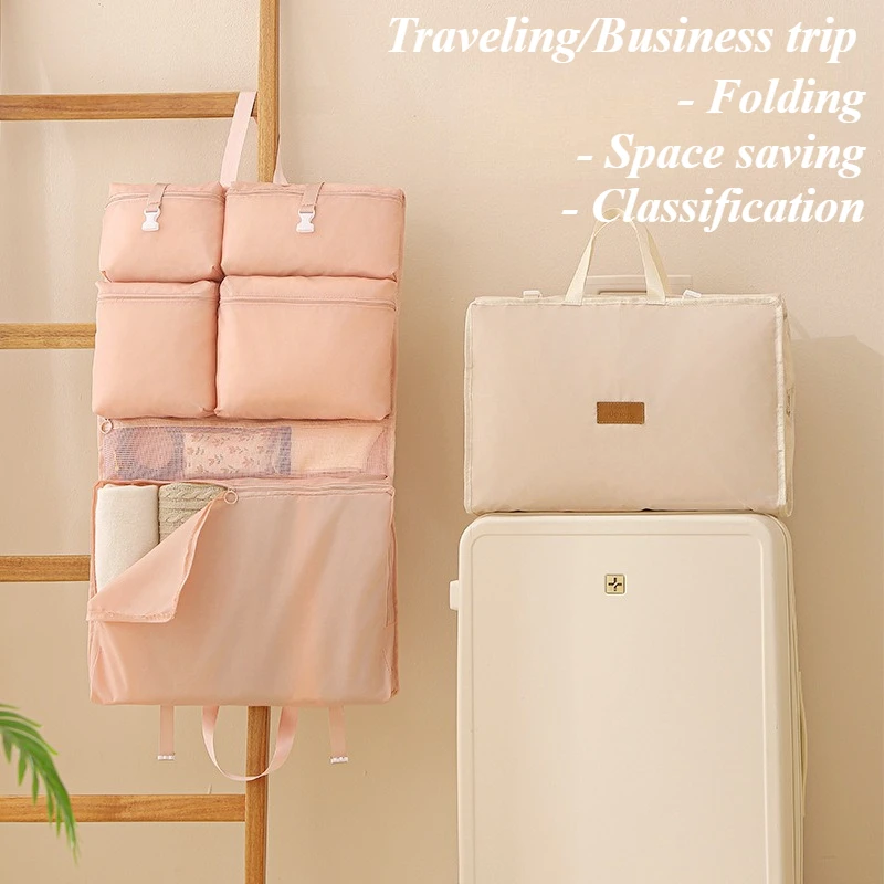 Multifunctional Travel Storage Packaging Bag Folding Hanger Bags with Handle Hanging Organizer Storage Carrier Travel Stuff
Multifunctional Travel Storage Packaging Bag Folding Hanger Bags with Handle Hanging Organizer Storage Carrier Travel Stuff