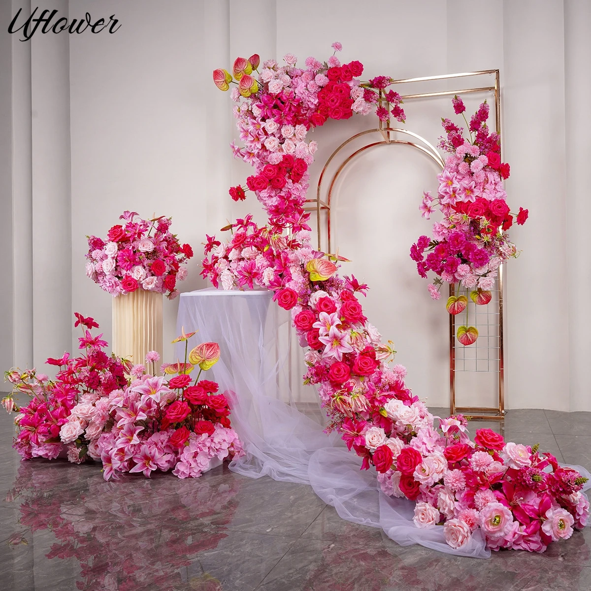 Uflower Hot Pink Rose Artificial Flower Row Runner Wedding Backdrop Arch Decor Hang Floral Road Lead Flower Ball Party Props
Uflower Hot Pink Rose Artificial Flower Row Runner Wedding Backdrop Arch Decor Hang Floral Road Lead Flower Ball Party Props