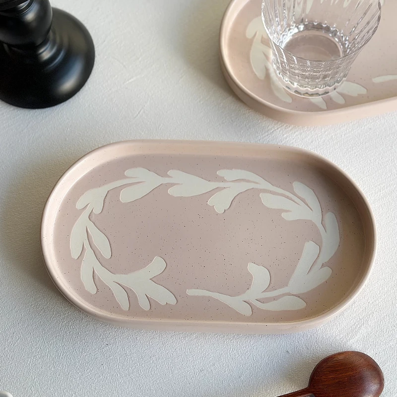 LMM ceramic high temperature underglaze color sesame glaze oval plate fat reducing meal ceramic plate
LMM ceramic high temperature underglaze color sesame glaze oval plate fat reducing meal ceramic plate
