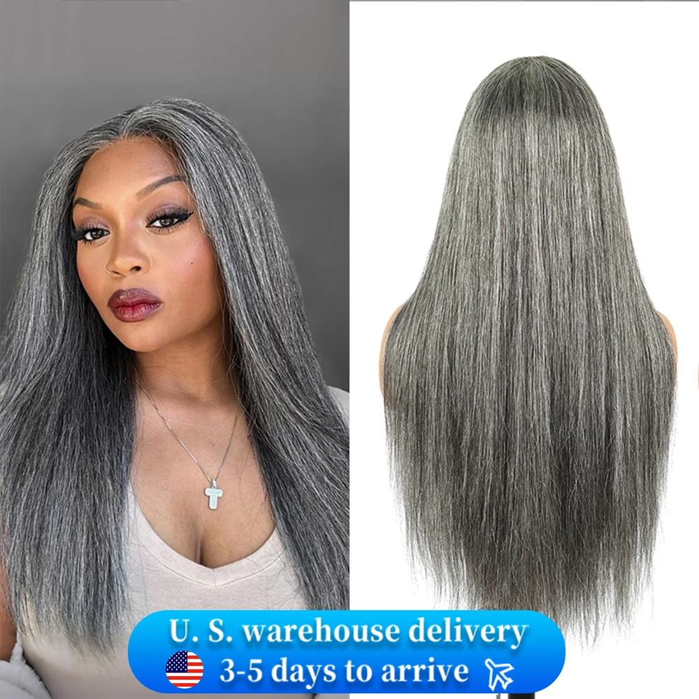 Salt & Pepper 13x6 Hd Lace Front Human Hair Wig 30 Inch 13x4 Lace Frontal Silver Grey Colored Straight Human Hair Wigs For Women
Salt & Pepper 13x6 Hd Lace Front Human Hair Wig 30 Inch 13x4 Lace Frontal Silver Grey Colored Straight Human Hair Wigs For Women