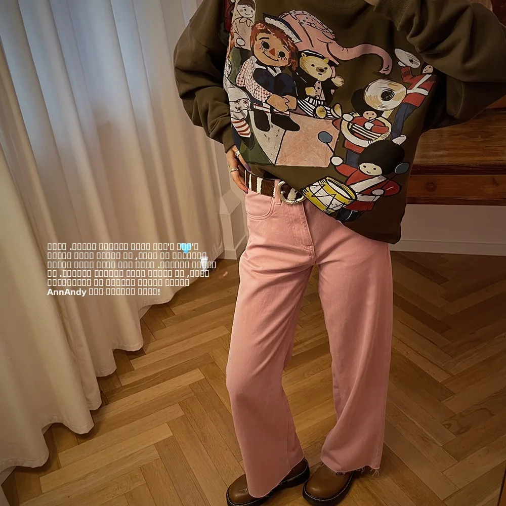 Джинсы женские прямые с высокой талией из денима, розовые, универсальные, эластичные, для повседневной носки, на все сезоны
Джинсы женские прямые с высокой талией из денима, розовые, универсальные, эластичные, для повседневной носки, на все сезоны