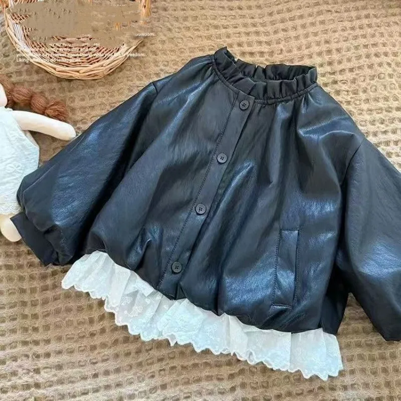 Spring and Autumn Girls' Leather Jacket Fashion New Style Children's Patchwork Edge PU Leather Coat Top
Spring and Autumn Girls' Leather Jacket Fashion New Style Children's Patchwork Edge PU Leather Coat Top
