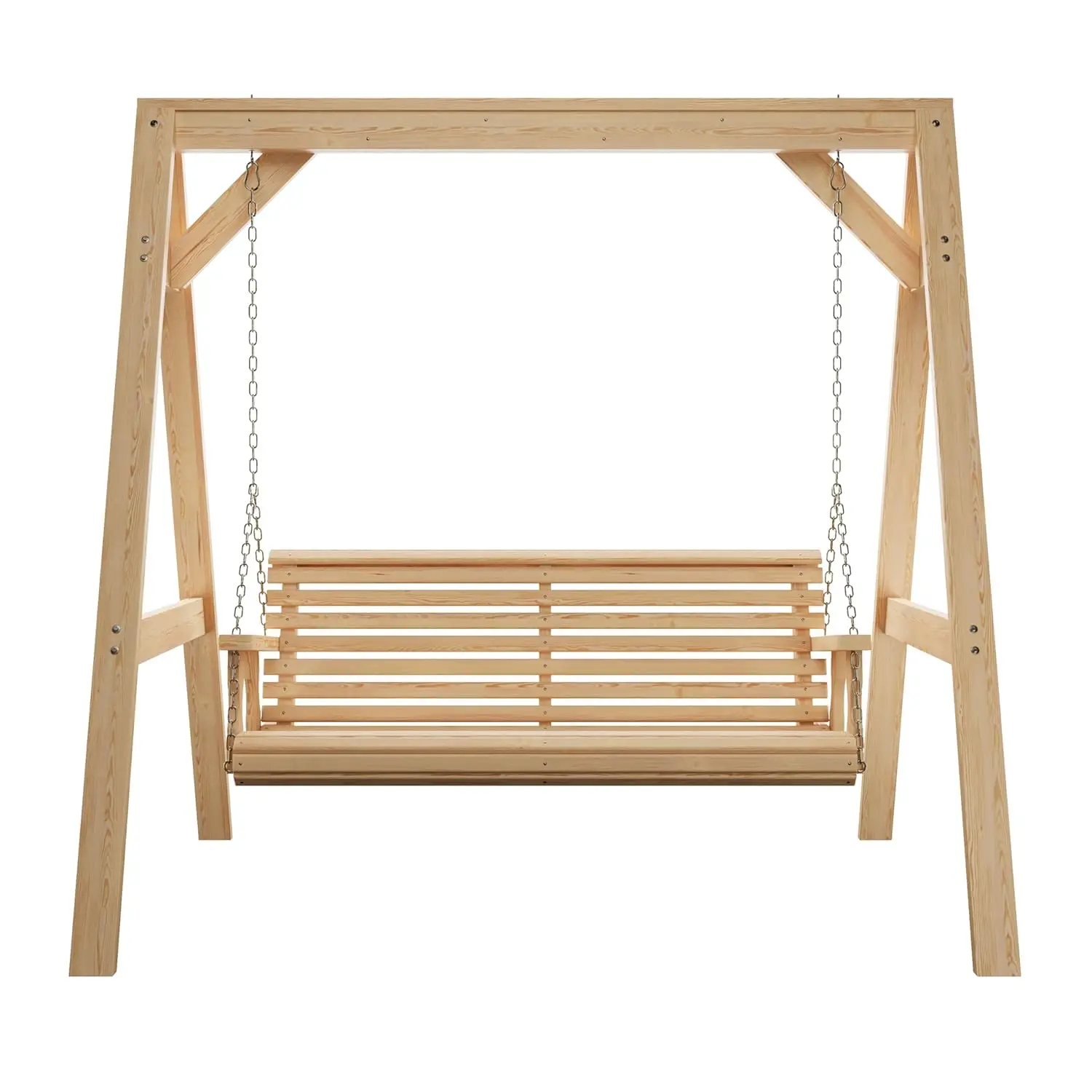 4 Foot Roll Back Swing with A-Frame Stand in Unfinished - Freestanding Wood Porch Swing for Patio, Yard or Garden, Customized
4 Foot Roll Back Swing with A-Frame Stand in Unfinished - Freestanding Wood Porch Swing for Patio, Yard or Garden, Customized
