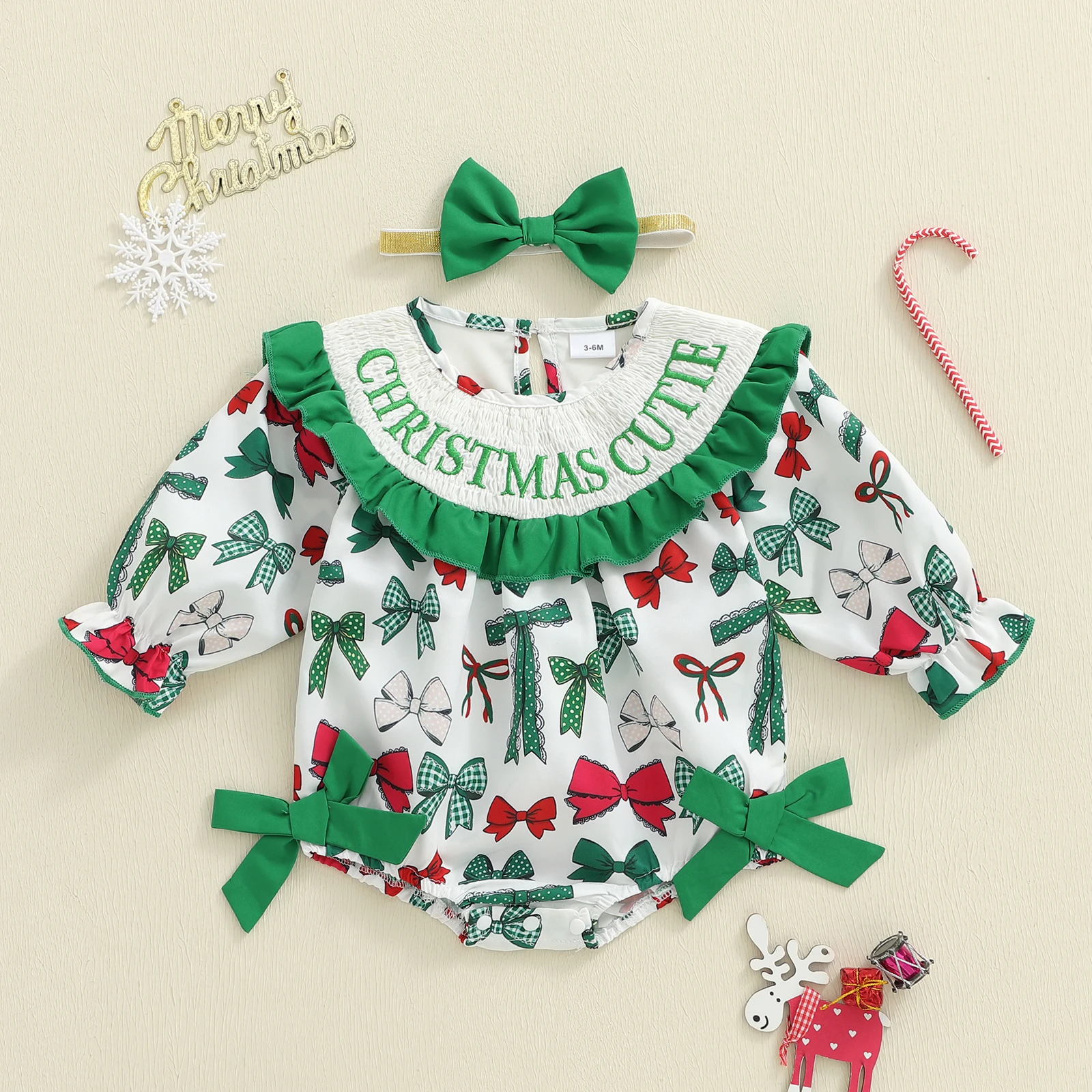 Baby Girl Christmas Outfit Santa Claus Bubble Romper Ruffle Long Sleeve Bow Jumpsuit Red Christmas Clothes
Baby Girl Christmas Outfit Santa Claus Bubble Romper Ruffle Long Sleeve Bow Jumpsuit Red Christmas Clothes