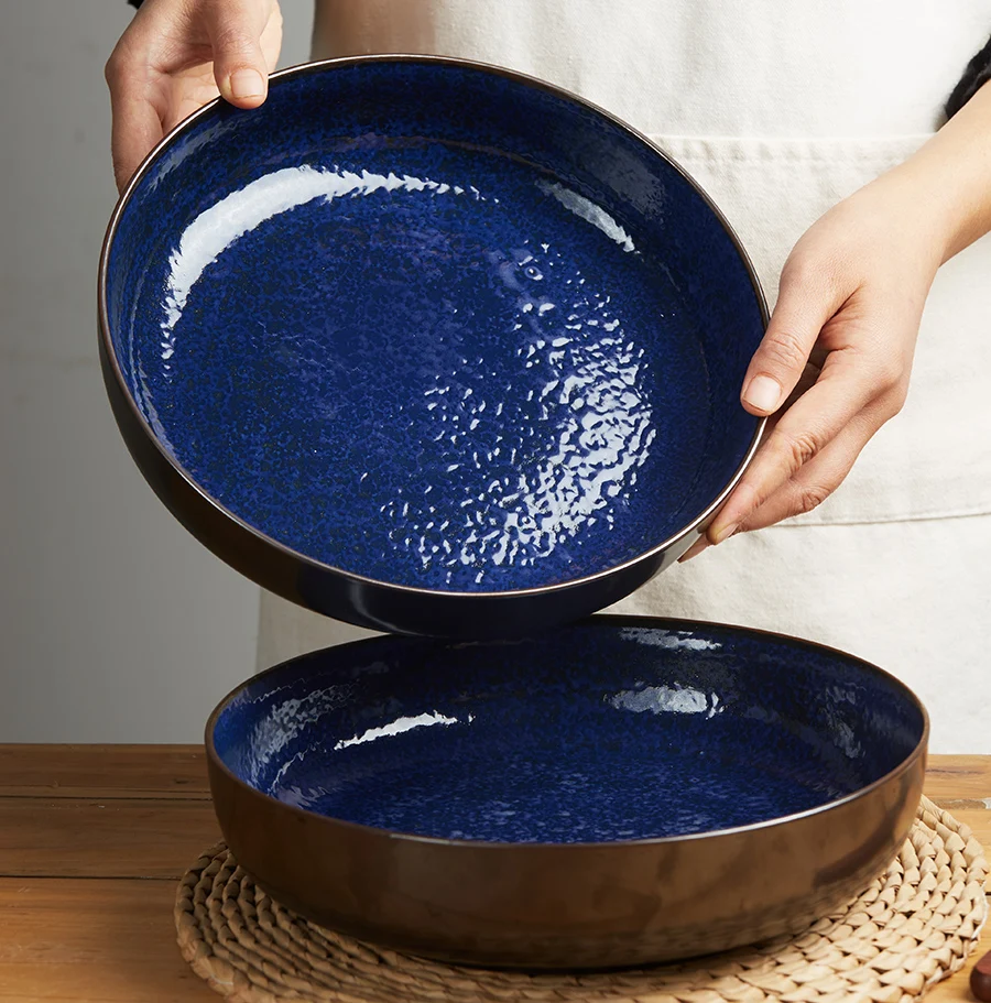 Blue Ceramic Fruit Bowl American Style Decorative Dish Storage Bowl Nordic Style round Shape Adult Use Large Size Dish
Blue Ceramic Fruit Bowl American Style Decorative Dish Storage Bowl Nordic Style round Shape Adult Use Large Size Dish