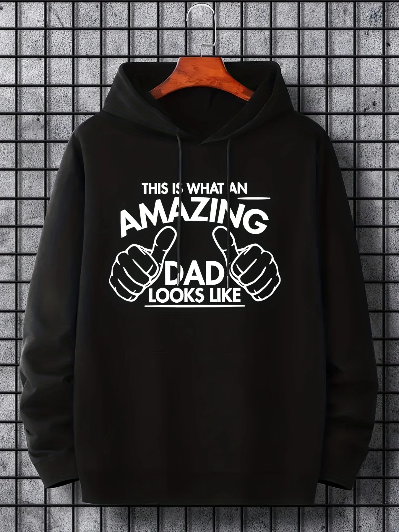 Men's "Amazing Dad" Graphic Hooded Sweatshirt - Brown Geometric Print Pullover with Drawstring Hood, Soft Casual Winter Wear
Men's "Amazing Dad" Graphic Hooded Sweatshirt - Brown Geometric Print Pullover with Drawstring Hood, Soft Casual Winter Wear