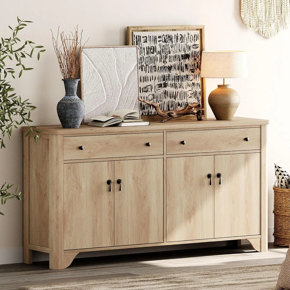 Sideboard Buffet Cabinet with Storage - 59" Large Farmhouse Buffet Cabinet with 2 Drawers and 4 Doors, Adjustable Shelves
Sideboard Buffet Cabinet with Storage - 59" Large Farmhouse Buffet Cabinet with 2 Drawers and 4 Doors, Adjustable Shelves