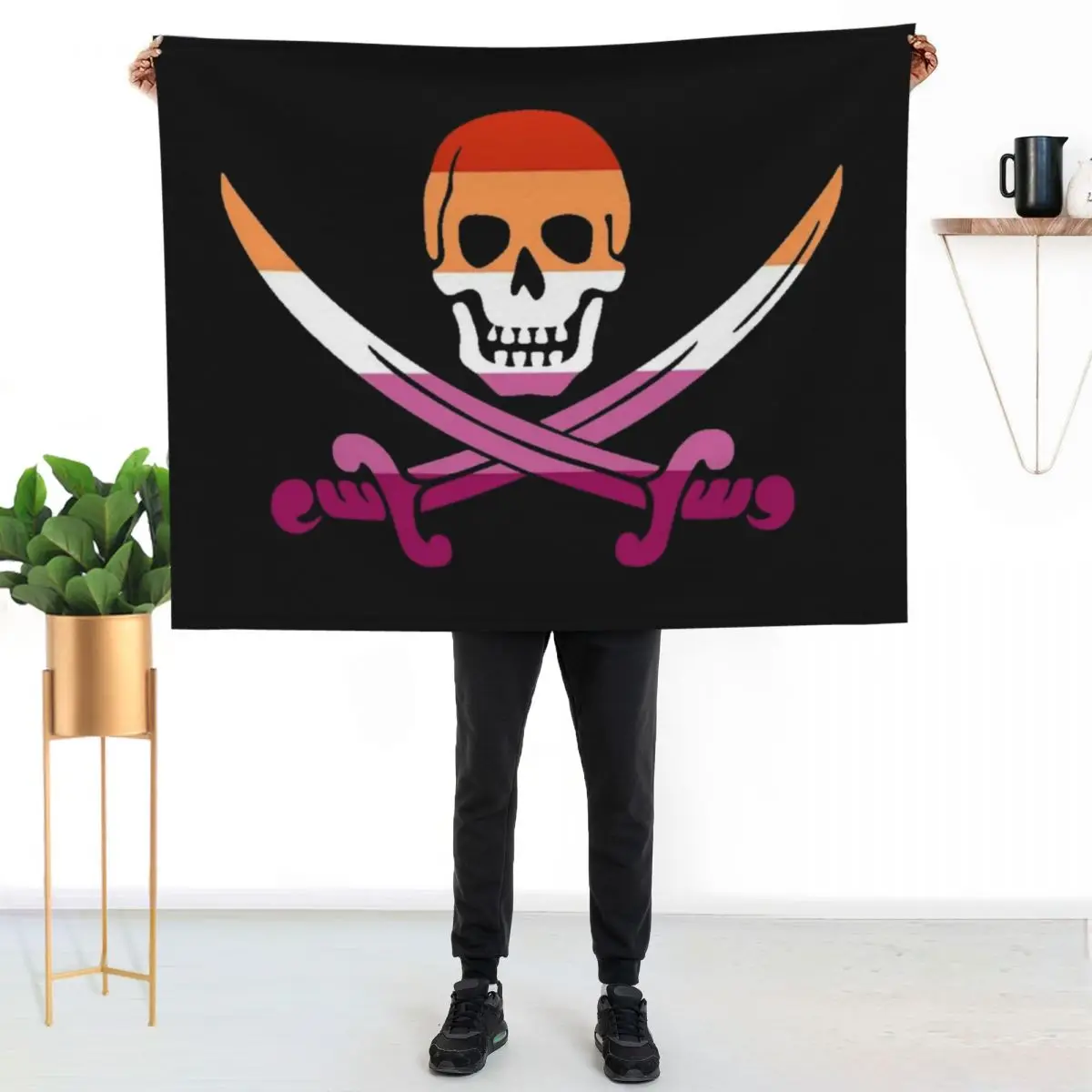 lesbian pride pirate flag Throw Blanket Cozy Sofa Blanket for TV Watching Napping
lesbian pride pirate flag Throw Blanket Cozy Sofa Blanket for TV Watching Napping
