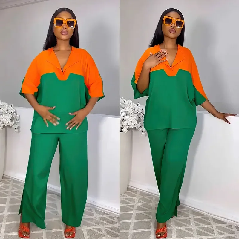 African Clothes for Women 2 Piece Set Summer 2024 African Half Sleeve V-neck Top Long Pant Matching Sets Dashiki Africa Clothing
African Clothes for Women 2 Piece Set Summer 2024 African Half Sleeve V-neck Top Long Pant Matching Sets Dashiki Africa Clothing