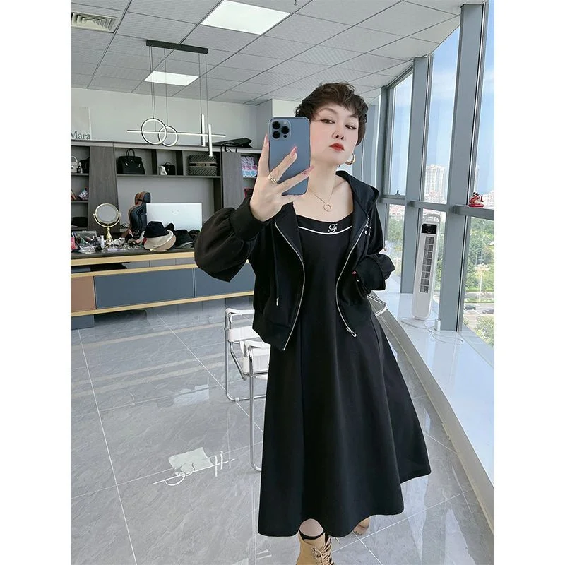 plus Size Hoodie Sweatshirt Jacket And Halter Dress Two Piece Set for Women Large Size Fashionable Autumn Winter New Arrival
plus Size Hoodie Sweatshirt Jacket And Halter Dress Two Piece Set for Women Large Size Fashionable Autumn Winter New Arrival