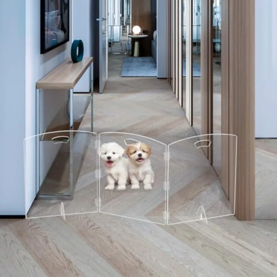 Clear Freestanding Dog Gate for Indoor UsePet Gates for Doorways no Drilling Acrylic Foldable Dog Gate for Stairs with Support
Clear Freestanding Dog Gate for Indoor UsePet Gates for Doorways no Drilling Acrylic Foldable Dog Gate for Stairs with Support