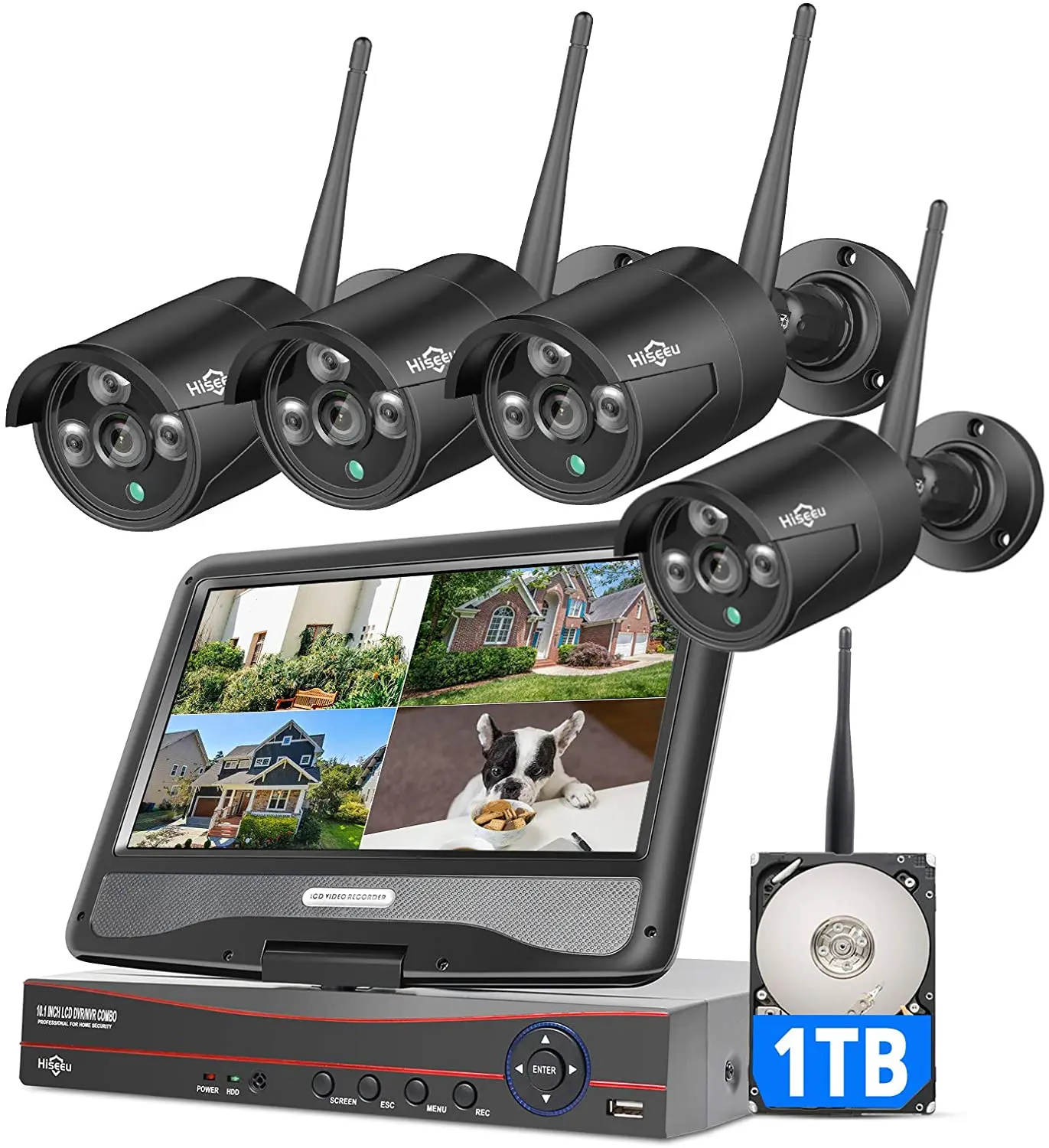 Hiseeu 8CH Wireless IP Cameras NVR Kit Outdoor Waterproof 3MP 1536P CCTV System Set With 10.1" Monitor NVR 1T Hard Disk
Hiseeu 8CH Wireless IP Cameras NVR Kit Outdoor Waterproof 3MP 1536P CCTV System Set With 10.1" Monitor NVR 1T Hard Disk