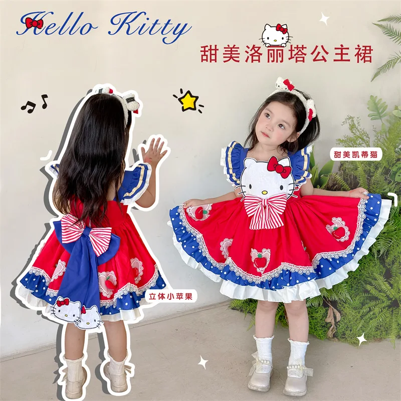 Kawaii Hello Kitty Cinnamoroll Kuromi платье Лолиты с бантом для девочек, новое летнее платье принцессы в стиле аниме Sanrio, милое маленькое платье принцессы с летающими рукавами
Kawaii Hello Kitty Cinnamoroll Kuromi платье Лолиты с бантом для девочек, новое летнее платье принцессы в стиле аниме Sanrio, милое маленькое платье принцессы с летающими рукавами