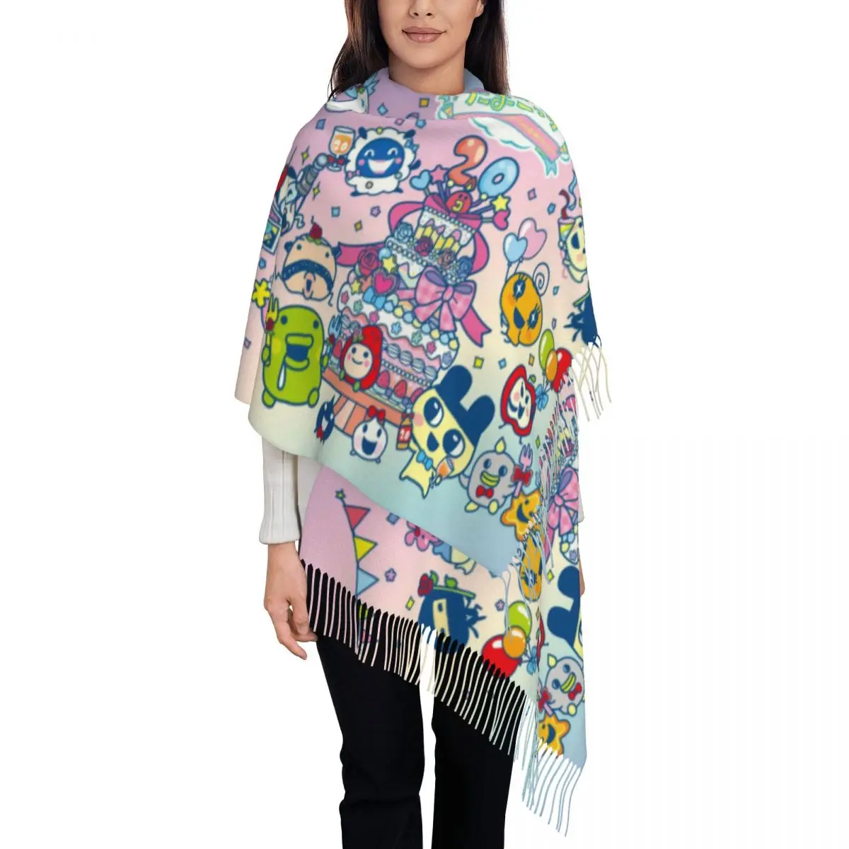 Tamagotchi Cartoon Shawl Wrap for Women Warm Long Soft Scarf Kawaii Game Pashminas Shawl Scarves
Tamagotchi Cartoon Shawl Wrap for Women Warm Long Soft Scarf Kawaii Game Pashminas Shawl Scarves