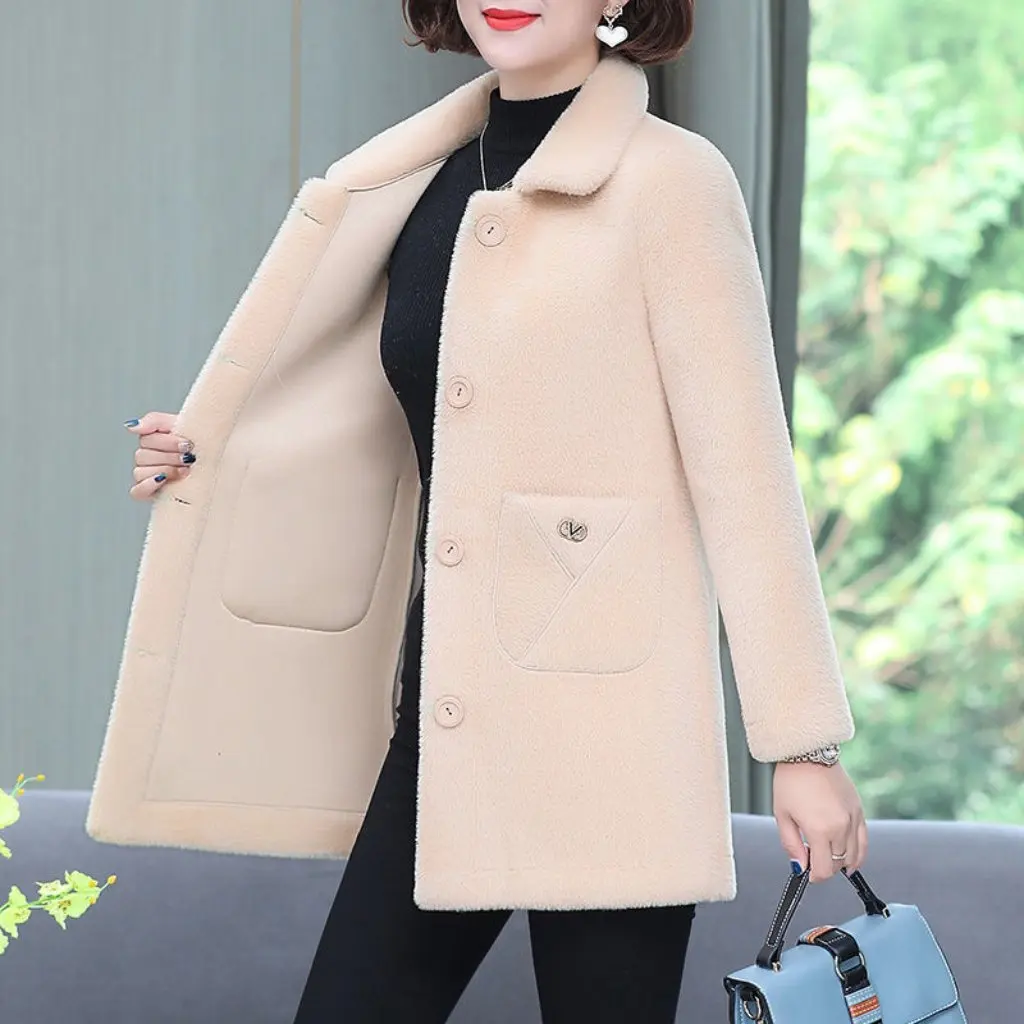 Women's Mid-Length Fur Coat Imitation Lamb Fleece Western Style Woolen Jacket for Middle-Aged And Elderly New Collection
Women's Mid-Length Fur Coat Imitation Lamb Fleece Western Style Woolen Jacket for Middle-Aged And Elderly New Collection