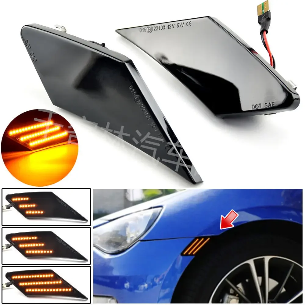 Suitable for Toyota FT86 Subaru BRZ fender side lights, LED side turn signal side lights, smoked black version
Suitable for Toyota FT86 Subaru BRZ fender side lights, LED side turn signal side lights, smoked black version
