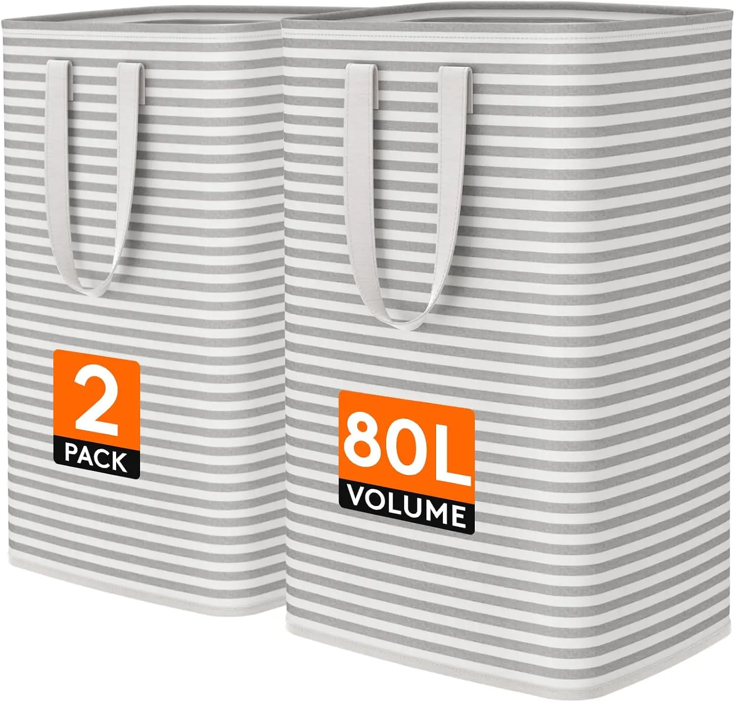 Lifewit 2 Pack Laundry Basket 80L Each, Collapsible Clothes Hamper with Reinforced Handles, Freestanding Waterproof Design for Bedroom and Laundry Room, Grey 160L Total
Lifewit 2 Pack Laundry Basket 80L Each, Collapsible Clothes Hamper with Reinforced Handles, Freestanding Waterproof Design for Bedroom and Laundry Room, Grey 160L Total