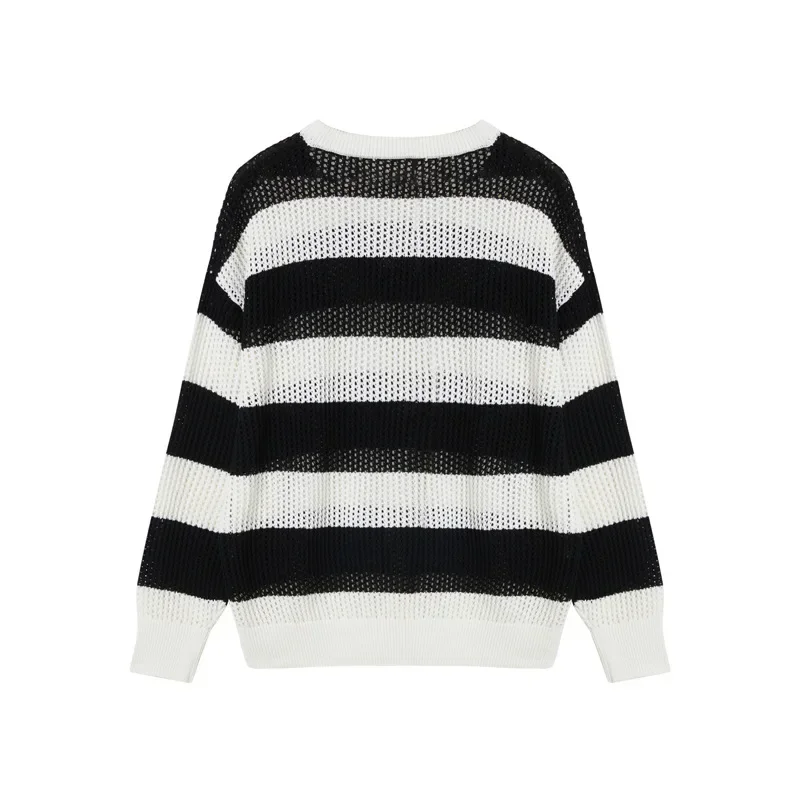 Hollowed-out Fashionable Striped Sweater for Men, Spring and Autumn Couple Knitted Shirt, Round-neck Trendy Loose and Lazy Style
Hollowed-out Fashionable Striped Sweater for Men, Spring and Autumn Couple Knitted Shirt, Round-neck Trendy Loose and Lazy Style