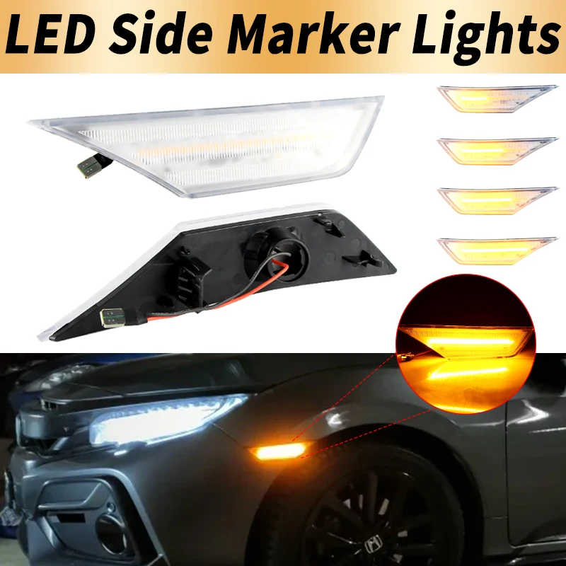 2PCS LED Side Marker Lights Canbus For Honda Civic 2016 2017 2018 2019-2020 Clear Lens Amber Turn Signal Lamps Car Accessories
2PCS LED Side Marker Lights Canbus For Honda Civic 2016 2017 2018 2019-2020 Clear Lens Amber Turn Signal Lamps Car Accessories