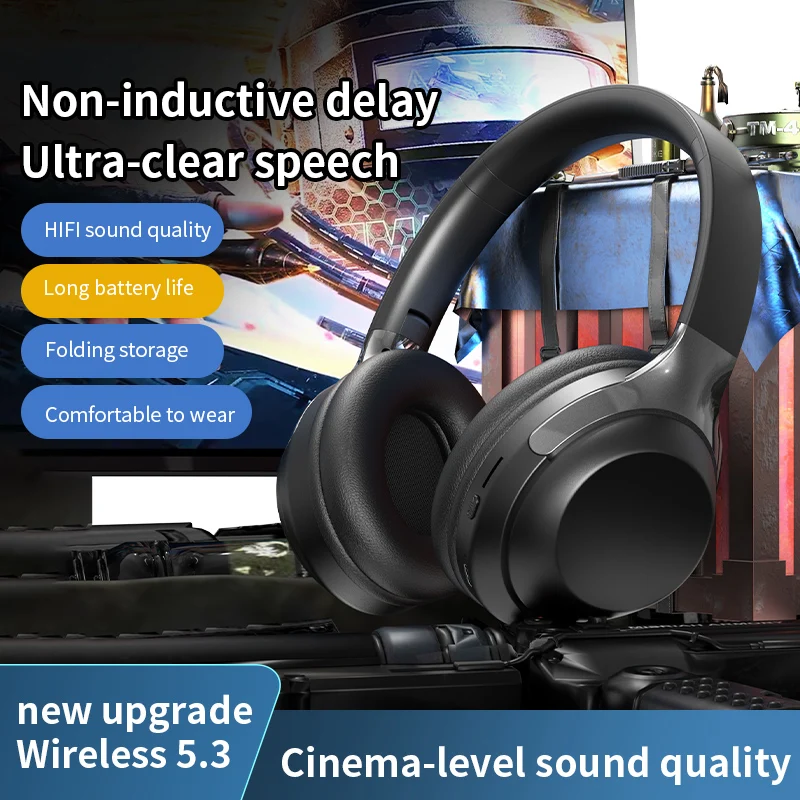 Wireless Bluetooth5.3 Headphone Type-C Chargeable Foldable Noise Cancelling HIFI Stereo Headset with Mic for Sport Game Running
Wireless Bluetooth5.3 Headphone Type-C Chargeable Foldable Noise Cancelling HIFI Stereo Headset with Mic for Sport Game Running