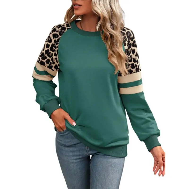 CYL-Womens Leopard Print Long Sleeve Shirts Fall Casual Crewneck Color Block Tops Sweatshirts Peacock Green M
CYL-Womens Leopard Print Long Sleeve Shirts Fall Casual Crewneck Color Block Tops Sweatshirts Peacock Green M