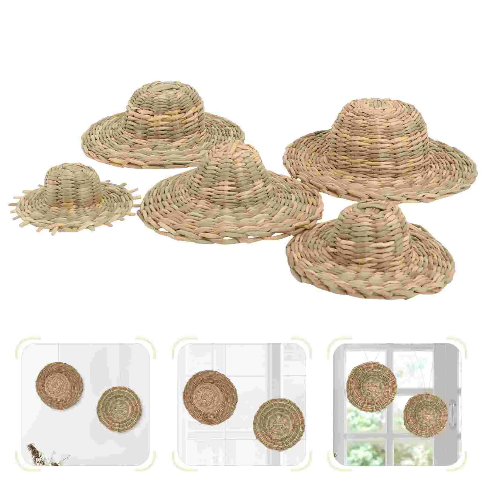 5 Pcs Hand Woven Straw Hat Decorative Accessories Wall Hanging Photo Props Grass Hand-woven Costume Mini Hats Child Cap
5 Pcs Hand Woven Straw Hat Decorative Accessories Wall Hanging Photo Props Grass Hand-woven Costume Mini Hats Child Cap