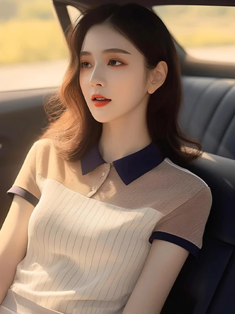 Chic Unique Color Block Short Sleeve Shirt Casual Comfortable Collared Base Layer Top Fashionable Youthful Versatile Bottomin...
Chic Unique Color Block Short Sleeve Shirt Casual Comfortable Collared Base Layer Top Fashionable Youthful Versatile Bottomin...