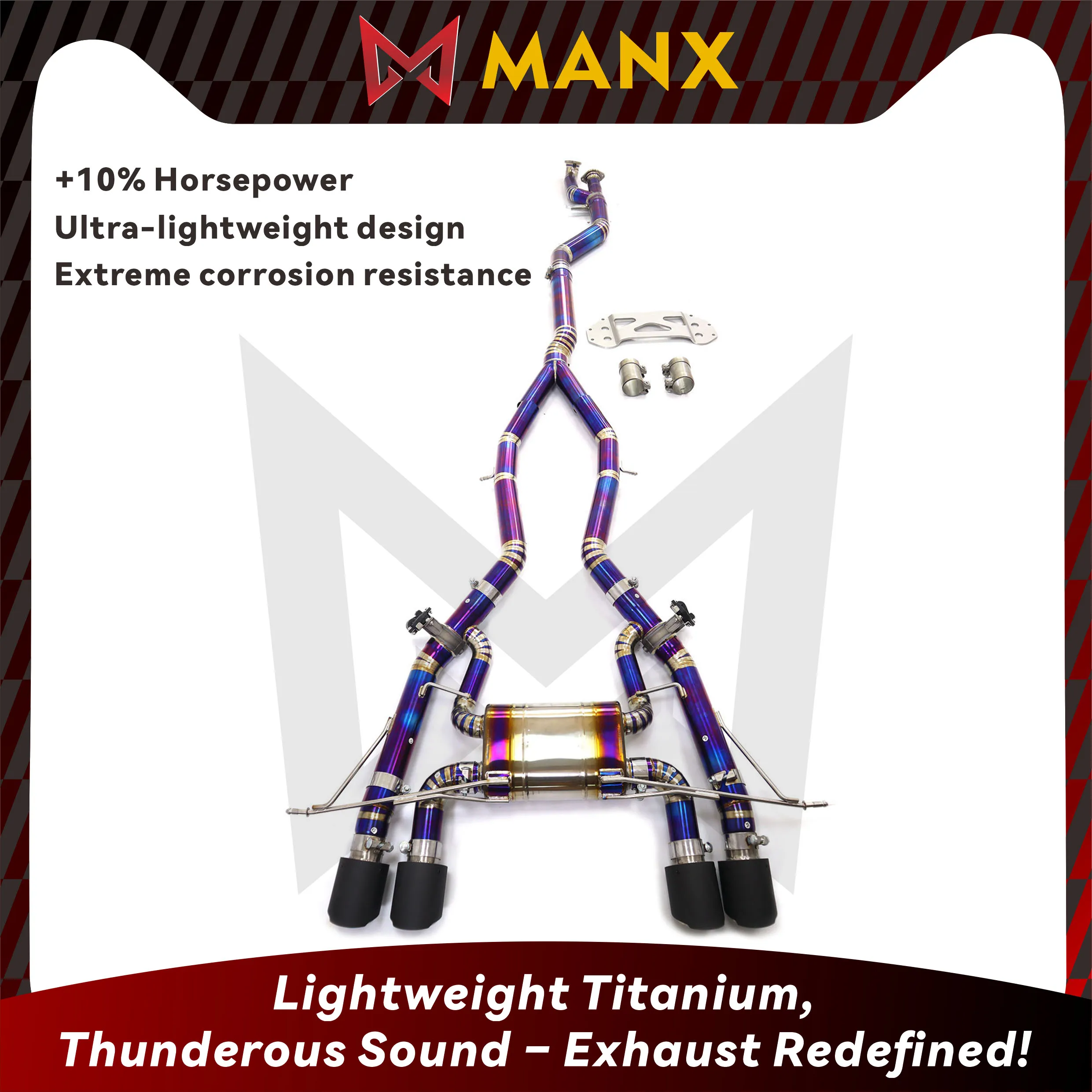MANX Catback For BMW M3 M4 G80 G82 Focus On Titanium Pipe Clear Loud Sound Car Exhaust Good Heat Dissipation Electronic Valve
MANX Catback For BMW M3 M4 G80 G82 Focus On Titanium Pipe Clear Loud Sound Car Exhaust Good Heat Dissipation Electronic Valve