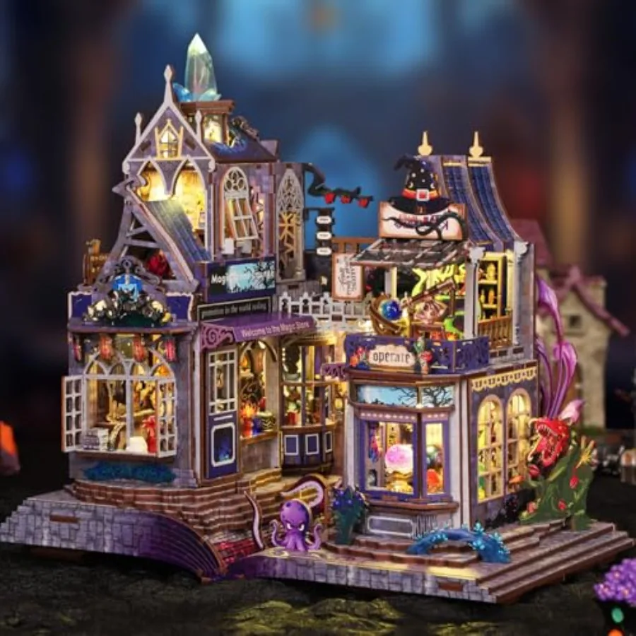 Magic Store DIY Miniature House Kit for Book Nook 3D Wooden Puzzle with LED Light, Natural Wood Color, Perfect for Halloween Bi
Magic Store DIY Miniature House Kit for Book Nook 3D Wooden Puzzle with LED Light, Natural Wood Color, Perfect for Halloween Bi