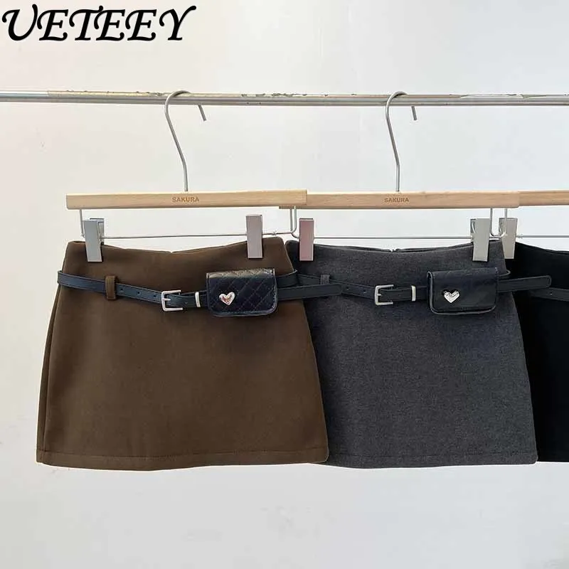 Fashion Low Waist Woolen Hip Mini Skirt Women's Faldas 2025 Spring and Autumn Korean Version Gray A-line Short Skirt with Belt
Fashion Low Waist Woolen Hip Mini Skirt Women's Faldas 2025 Spring and Autumn Korean Version Gray A-line Short Skirt with Belt