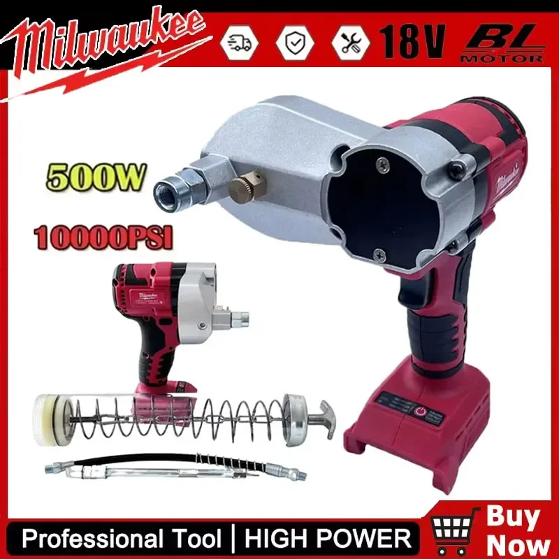 Milwaukee Brushless 10000PSI Electric Grease Gun High-Pressure Automatic Oil Injector for 18V Battery Fat Machine Tool
Milwaukee Brushless 10000PSI Electric Grease Gun High-Pressure Automatic Oil Injector for 18V Battery Fat Machine Tool