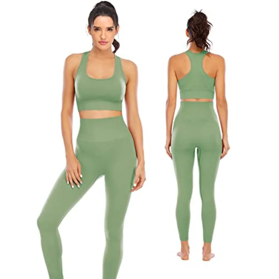 Workout Sets for Women 2 Pcs High Waisted Seamless Leggings with Padded Stretchy Sports Bra Sets Gym Clothes
Workout Sets for Women 2 Pcs High Waisted Seamless Leggings with Padded Stretchy Sports Bra Sets Gym Clothes